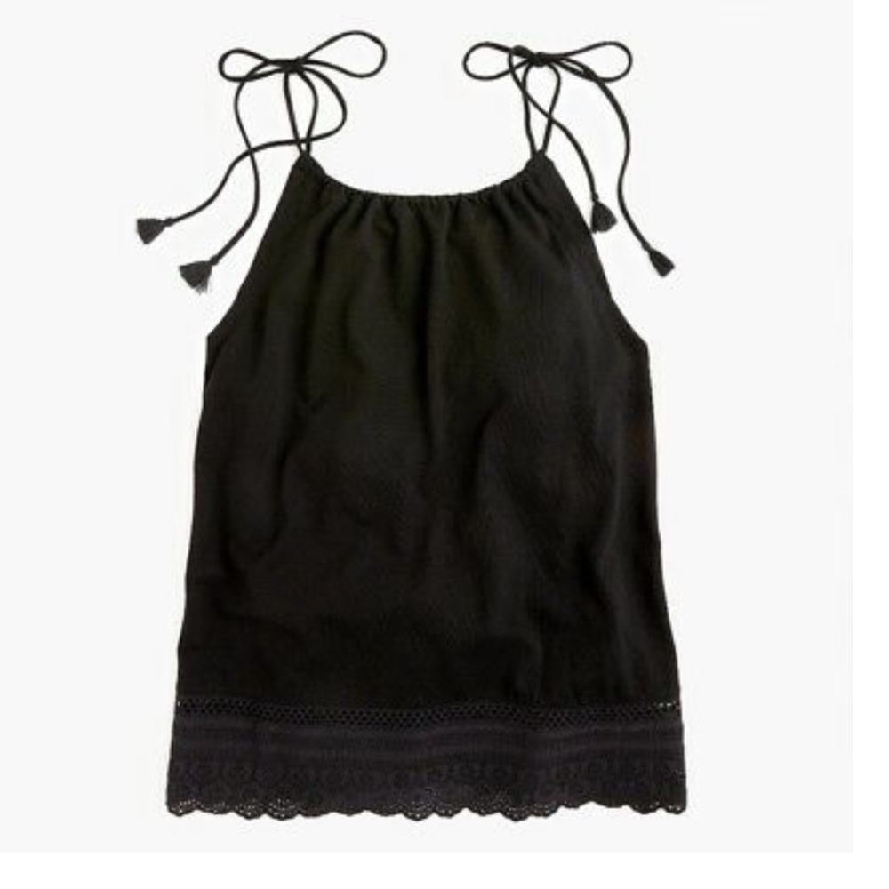 J.Crew Tie-strap camisole NWT black XS